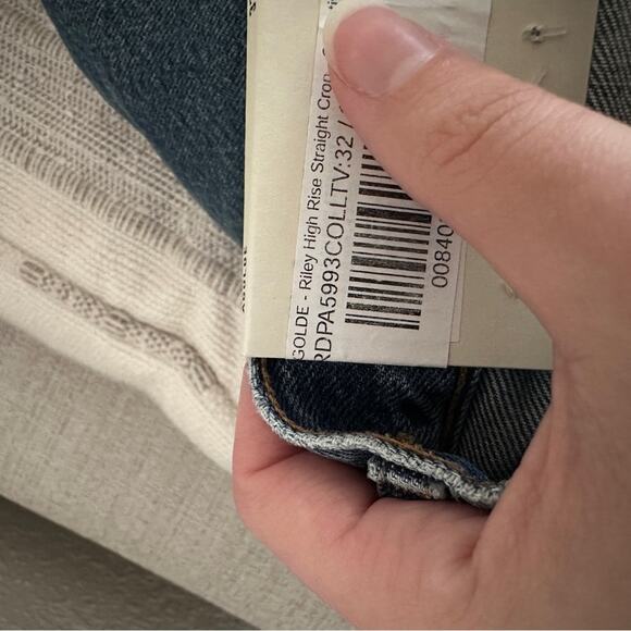 NWT Agolde Riley High Rise Straight Crop Jean In Collective 32 - Picture 6 of 10